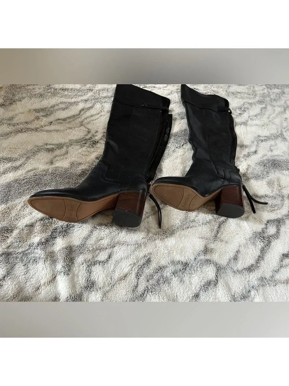 Franco Sarto Black Over-the-Knee leather Boots-size 7-EUC - Picture 14 of 15